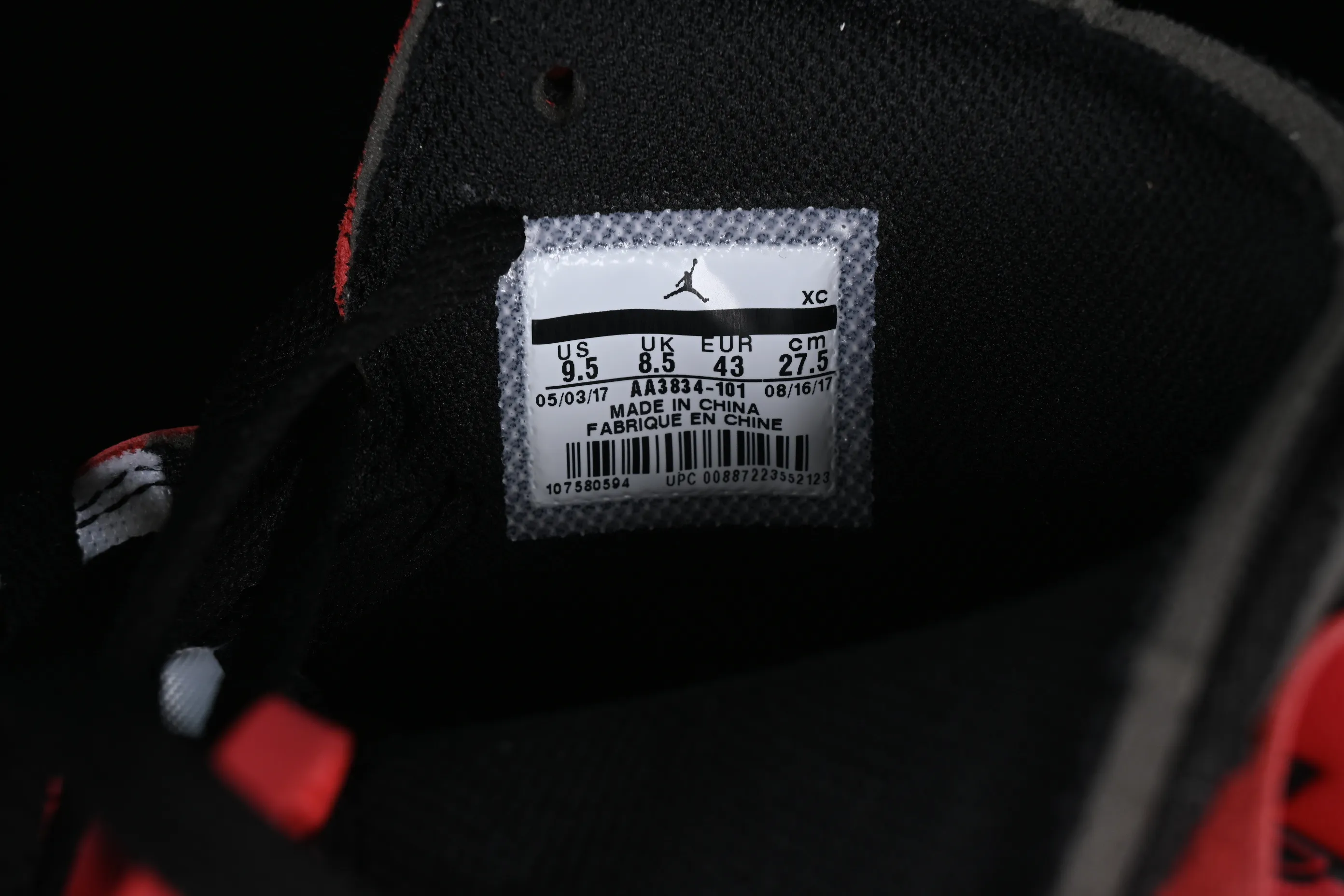 All categories Air Jordan Jordan series basketball shoes Air Jordan 1 High LJR version Off White x Air Jordan OW AJ1 Joe 1 joint white and red high-top basketball shoes AA3834-101